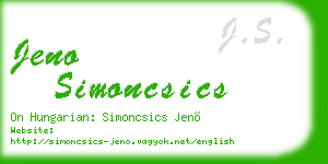 jeno simoncsics business card