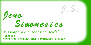 jeno simoncsics business card